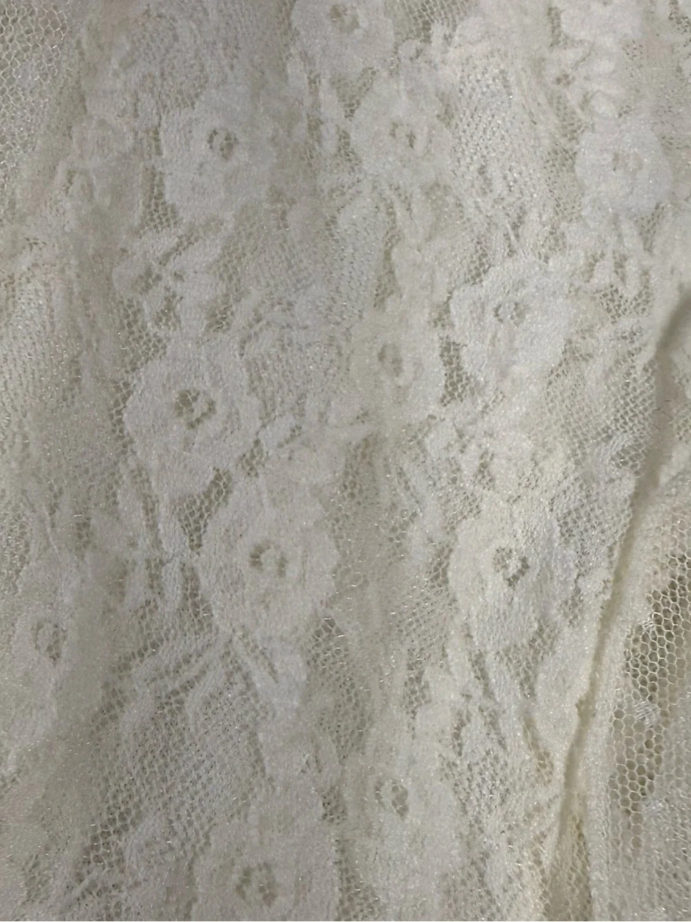 Lucky Brand Festival Ivory Lace Ruffle Elastic Waist Pull On Midi Skirt
